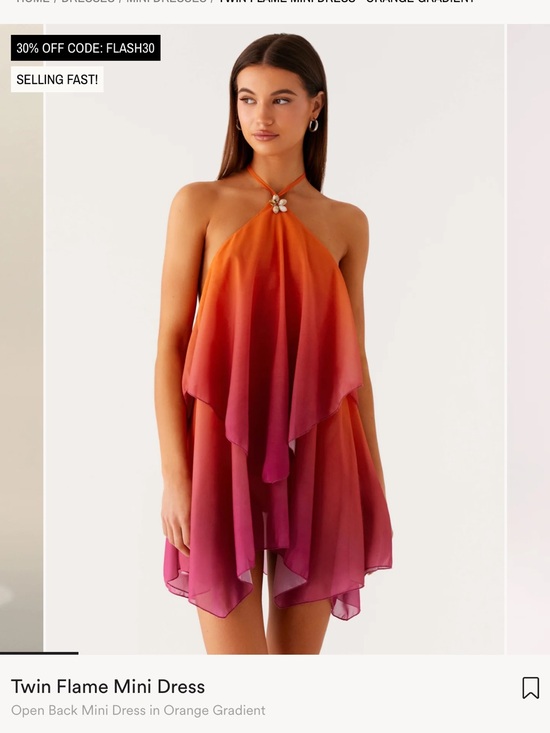 Peppermayo Dresses & Skirts - Peppermayo Orange to Pink Gradient Halter Mini Dress